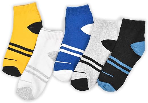 FOOTPRINTS Kids Unisex Organic Cotton &amp; Bamboo Sports Socks | Multicolor | Pack of 5