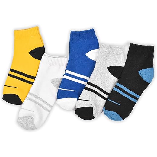 Kids Organic Cotton Bamboo Sports Socks Pack of 5
