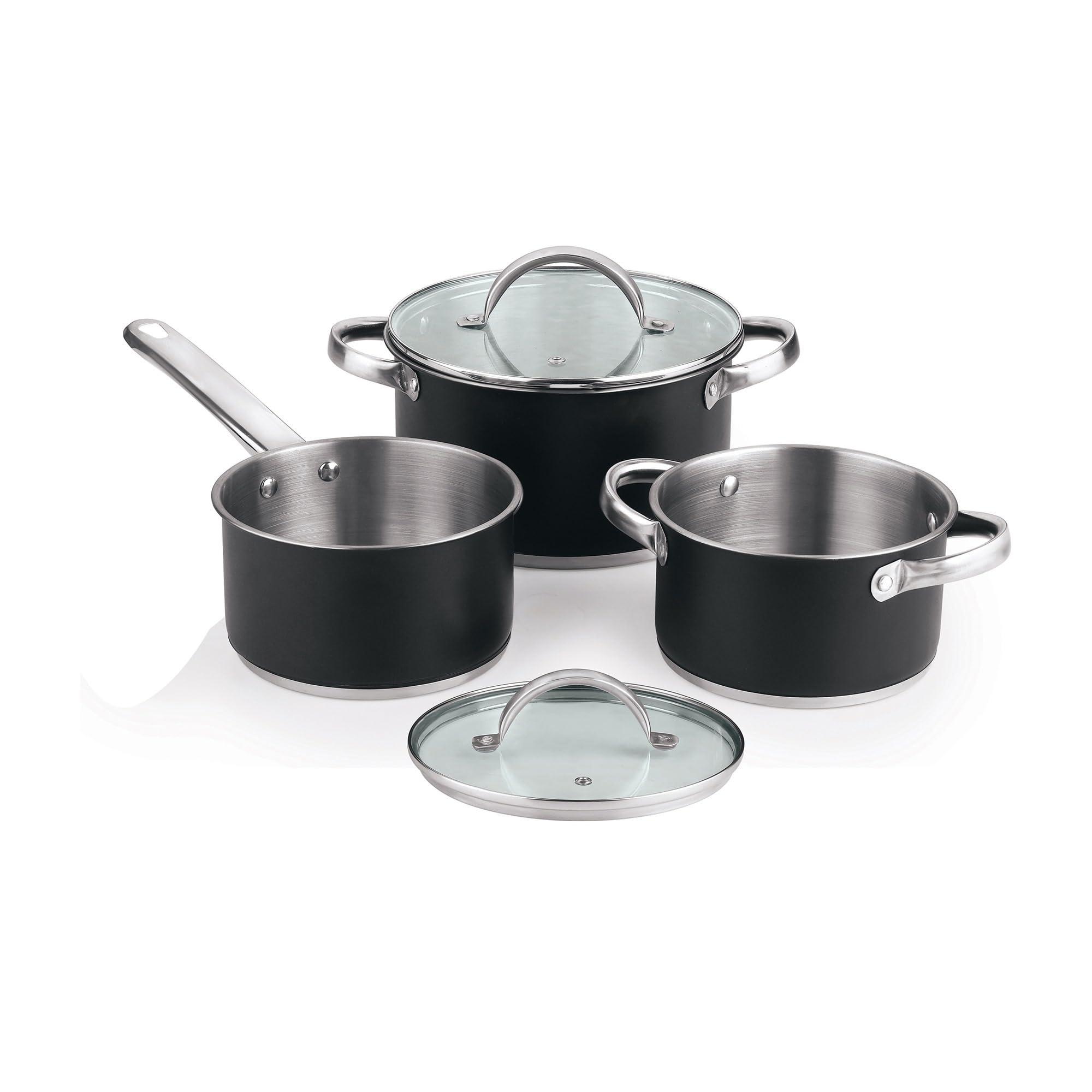 Zestaw garnków Ø16Ø20Ø24 z pokrywkami + zestaw patelni Ø16Ø20Ø24 tłoczone aluminium San Ignacio