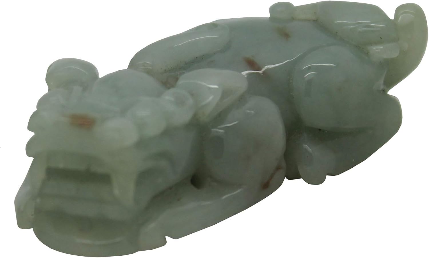 Hand Carved Chinese Natural Jade Pixiu Pendant Fengshui Figure an457