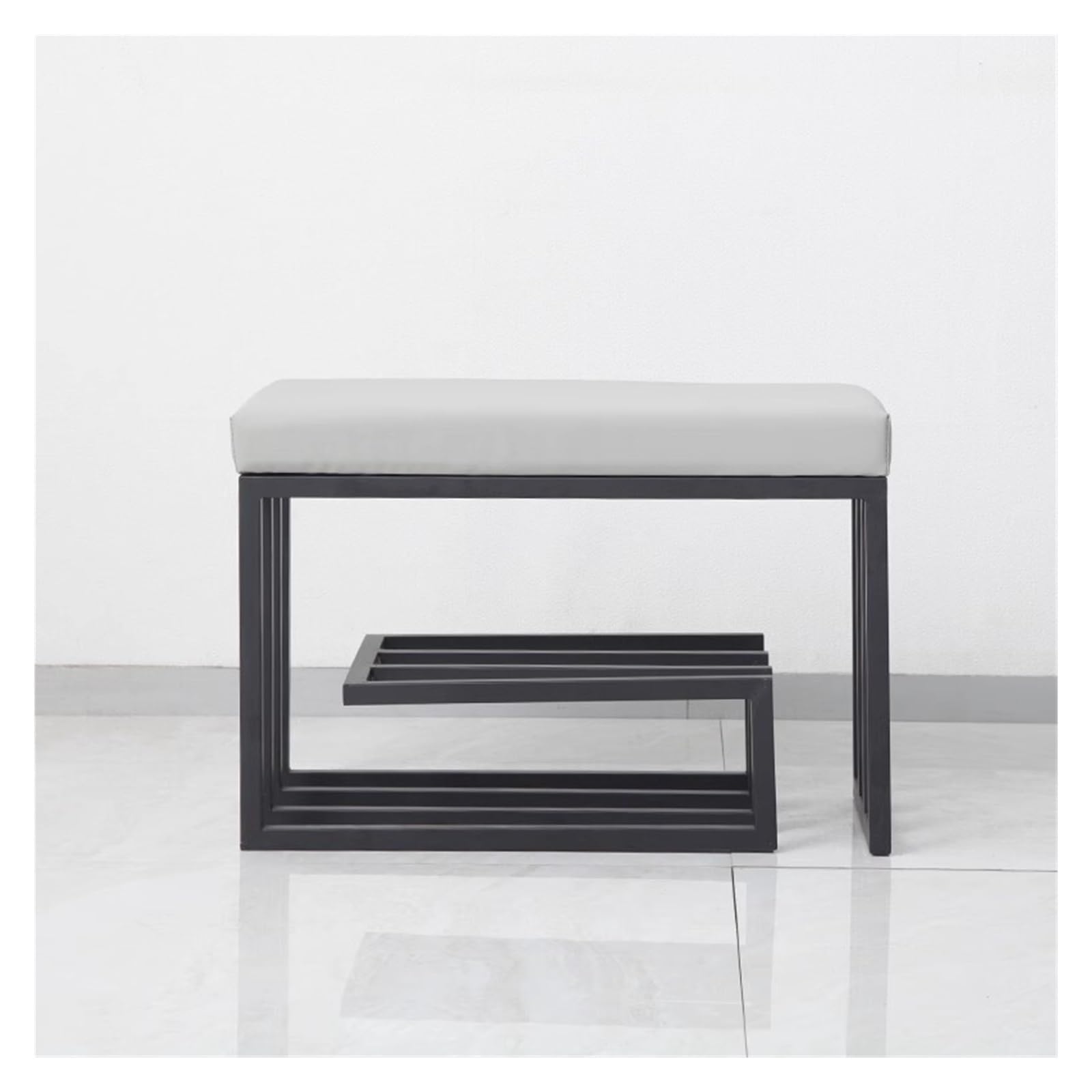 MYUYEE Shoe Bench Entryway- Shoe Rack Bench For Entryway, Free Standing Shoe Racks, Small Shoe Rack Bench With Orga Shelf For Hallway, Bedroom, Living Room(Gris)