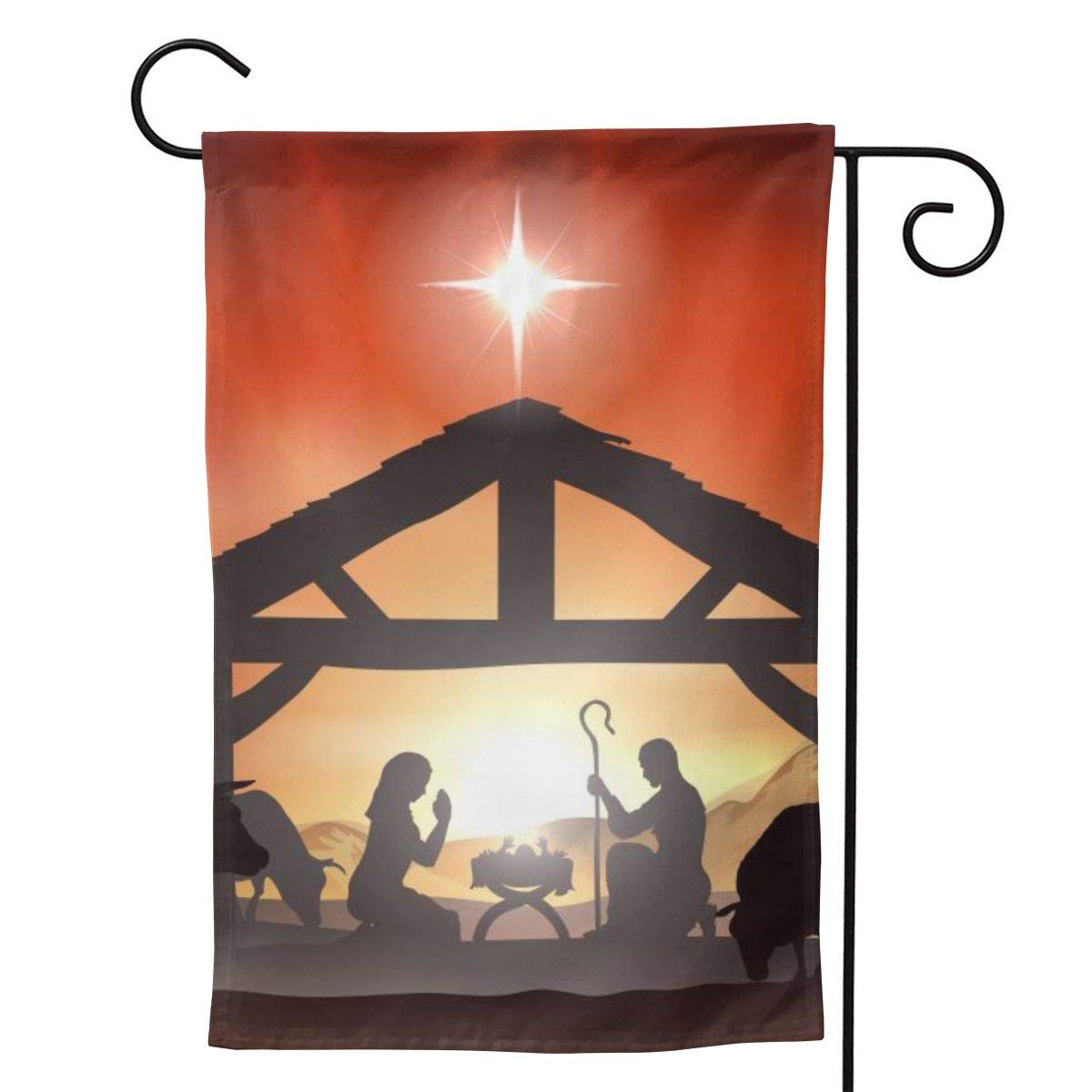 YISHOW Nativity Scene of Baby Jesus Religious Garden Flag Double Sided Vertical Traditional Christian Christmas Oh Holy Night House Flags Yard Signs Outdoor Decor 12.5"X18"
