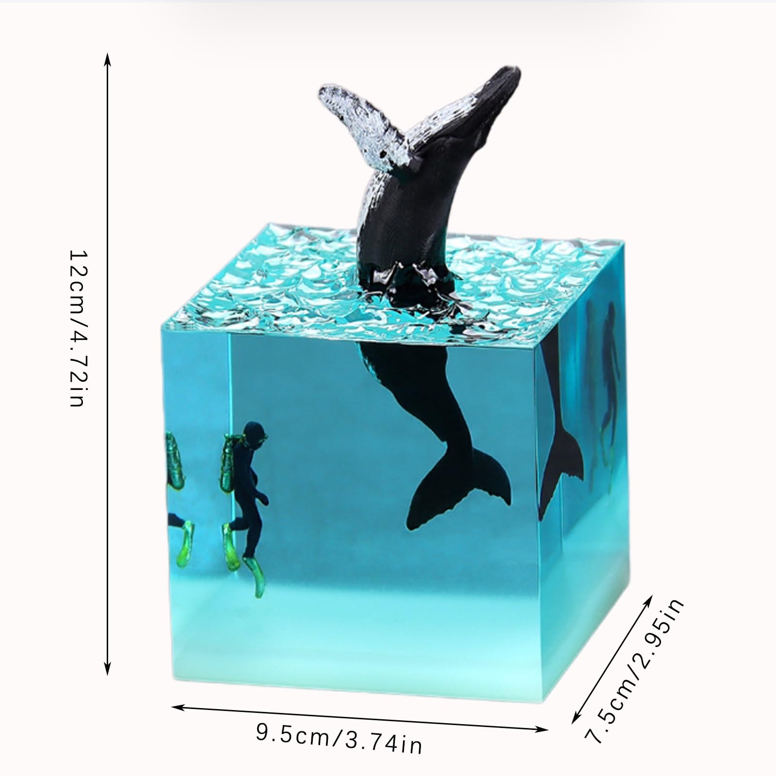 Amazon.com: Marine Resin Whale Humpback Whale Diver Cube Ornament