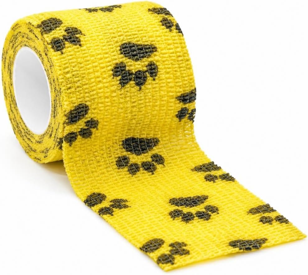4 Pet Bandage Cohesive Wrap Tape Self Adhering Vet Wrap Bandage Roll for Dogs Cats Horses Birds No Lick Wrap Veterinary First Aid Elastic Gauze Wrap Tape (Green)