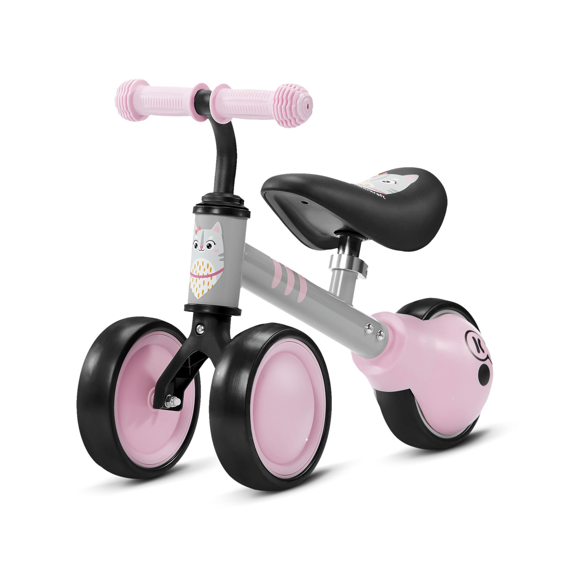 Kinderkraft CUTIE 3 en 1 Minitriciclo, Bicicleta De Equilibrio, Sin Pedales, Triciclo, Ajustable, Multifuncional, Ultraligera, Desde 1 Año De Vida Hasta Los 15 Kg, Rosa