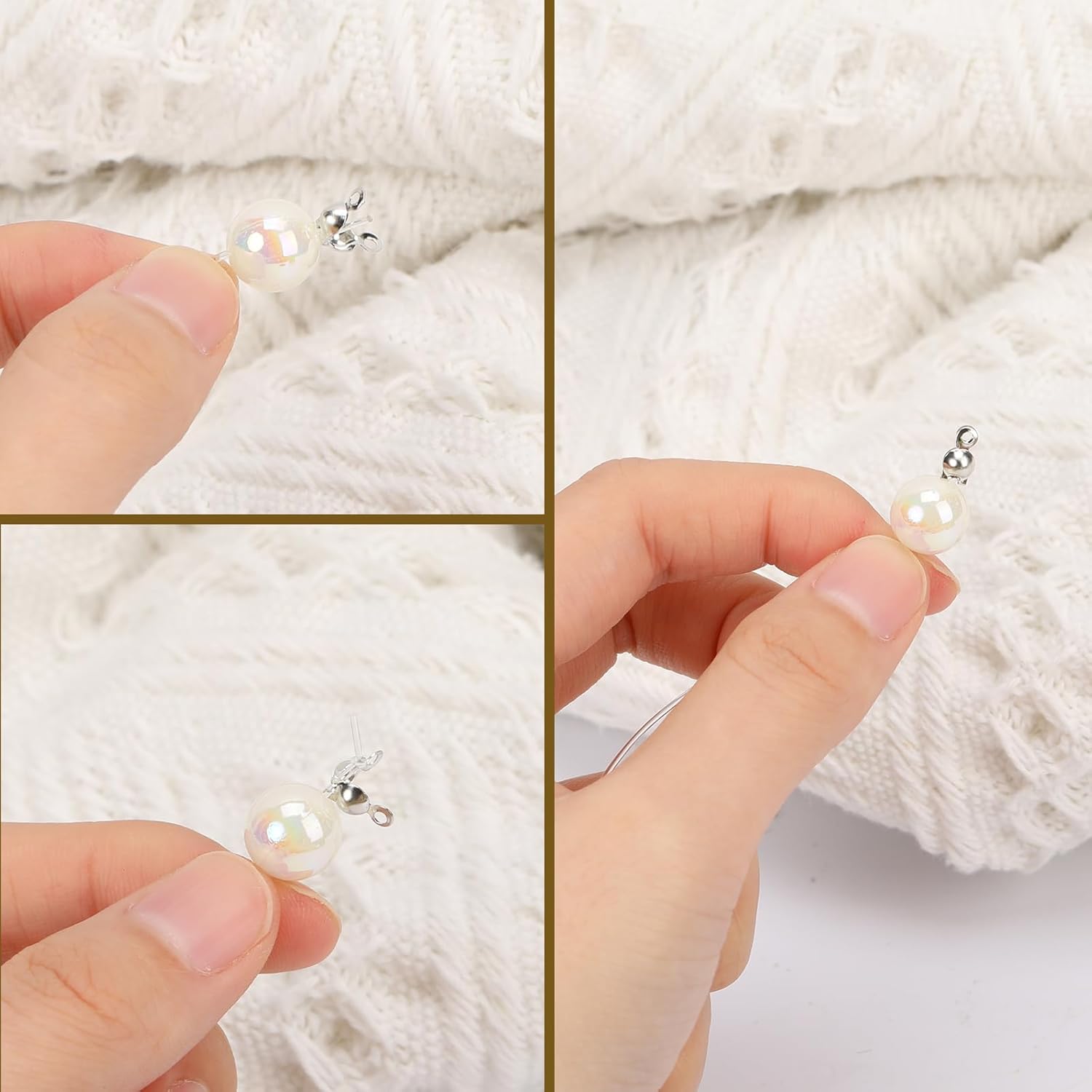 500Pcs Metal Bead Tips Knot Covers, Crimp Beads for Jewelry Making, Knot Covers Bead Tip Knot Covers Crimp Bead Covers, Ends Knot Covers for DIY Bracelet Jewelry Making(Silver) - Image 5