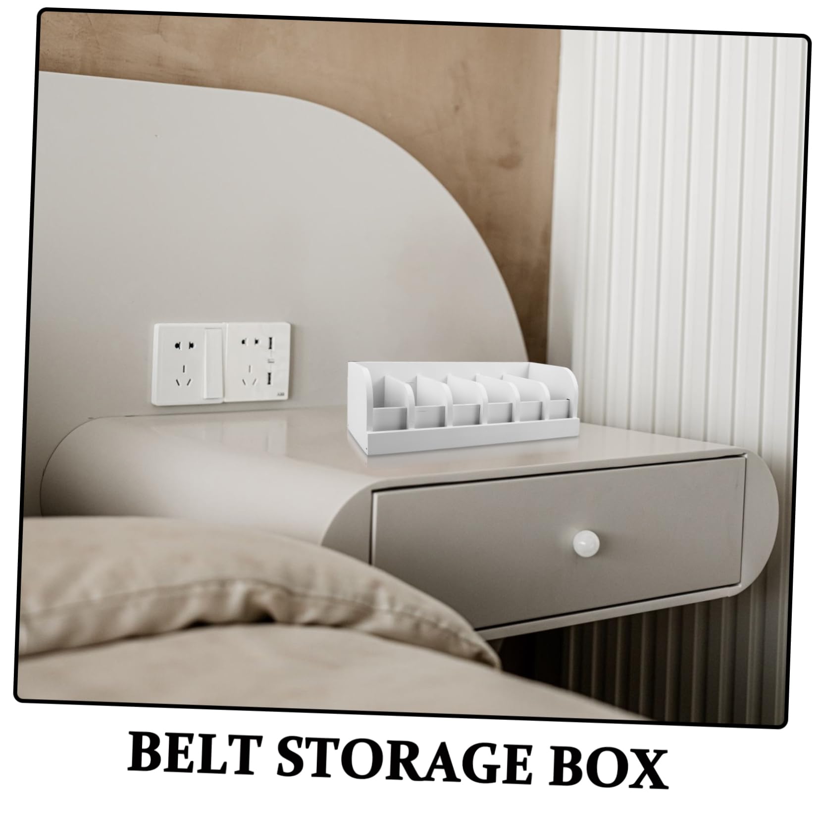 Gatuida Scatola Porta Oggetti in Legno Per Cinture Organizer Armadio Multi-scomparto Scatola Per Cravatte e Accessori Compatta Ed Elegante
