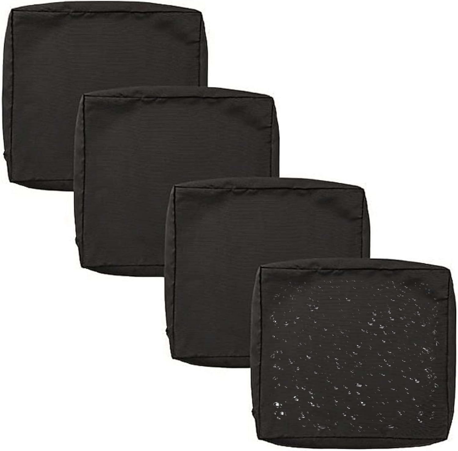 1/2/4 Pack Waterproof Sofa Seat Cushion Covers with Zipper for Outdoor and Indoor/Patio/Garden/Rattan/Chairs Furniture Protectors Cover 50/60cm Cushion Slipcover Removable(Color 3,50x50x5cm(4pcs))