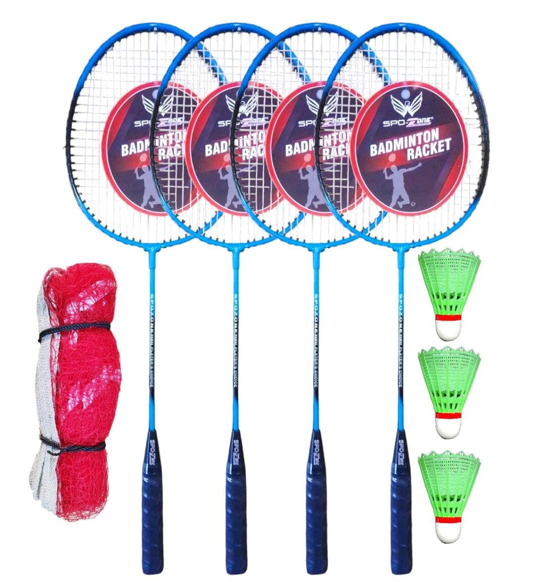 Badminton Rackets Set, 4 Wide Body Shuttle Bats with, 3 Shuttlecocks, Net, Lightweight, Ideal for Beginners (B0D6VZ97MW) Amazon Price History, Amazon Price Tracker