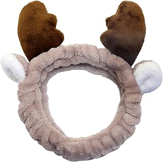 ヘアバンド かわいい ヘアキャップ 超吸水 伸縮性 お風呂 化粧 レディース 洗顔ヘアバンド 可愛い ヘアターバン ふわふわ カラフル 洗顔バンド マイクロファイバー 髪飾り ヨガ 旅行用 鹿（カーキ）