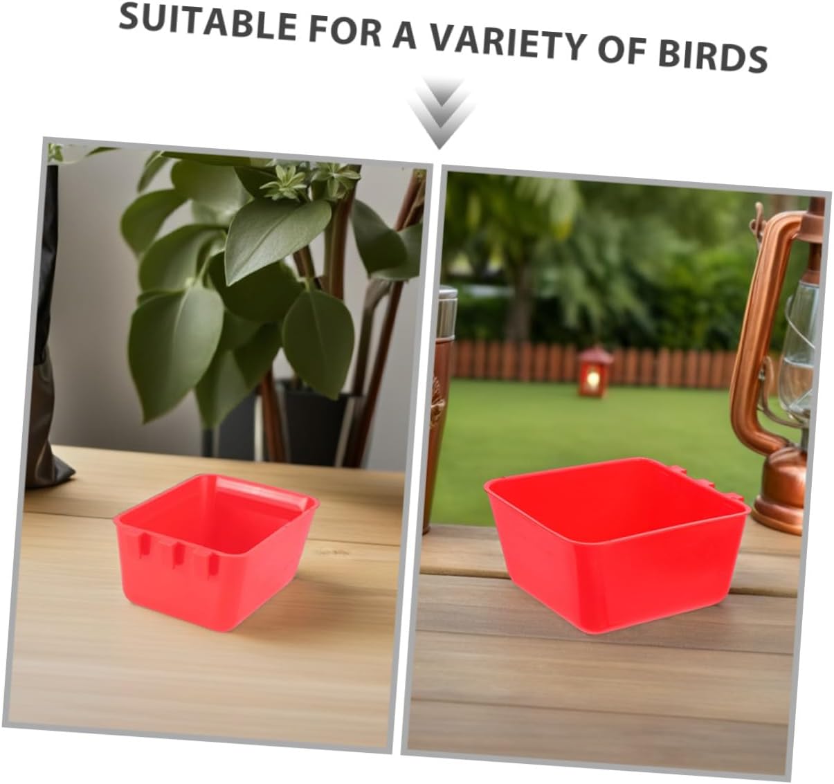 Kichvoe 20pcs Rectangular Bird Cage Bowls Plastic Feeding and Watering Dishes 12.5x9.5x6cm Hanging Feeder for Parrots, Finches, Pigeons, and Chicken Coop Supplies