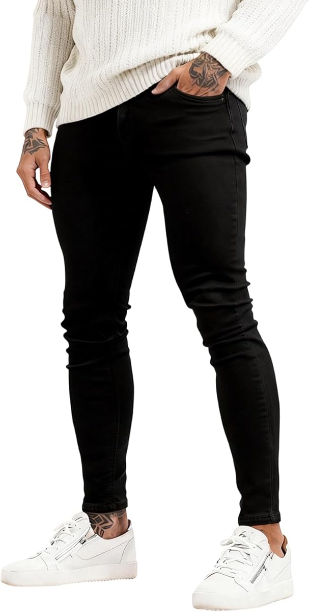 GINGTTO Men's Ripped Jeans Slim Fit Skinny Stretch Jeans Pants