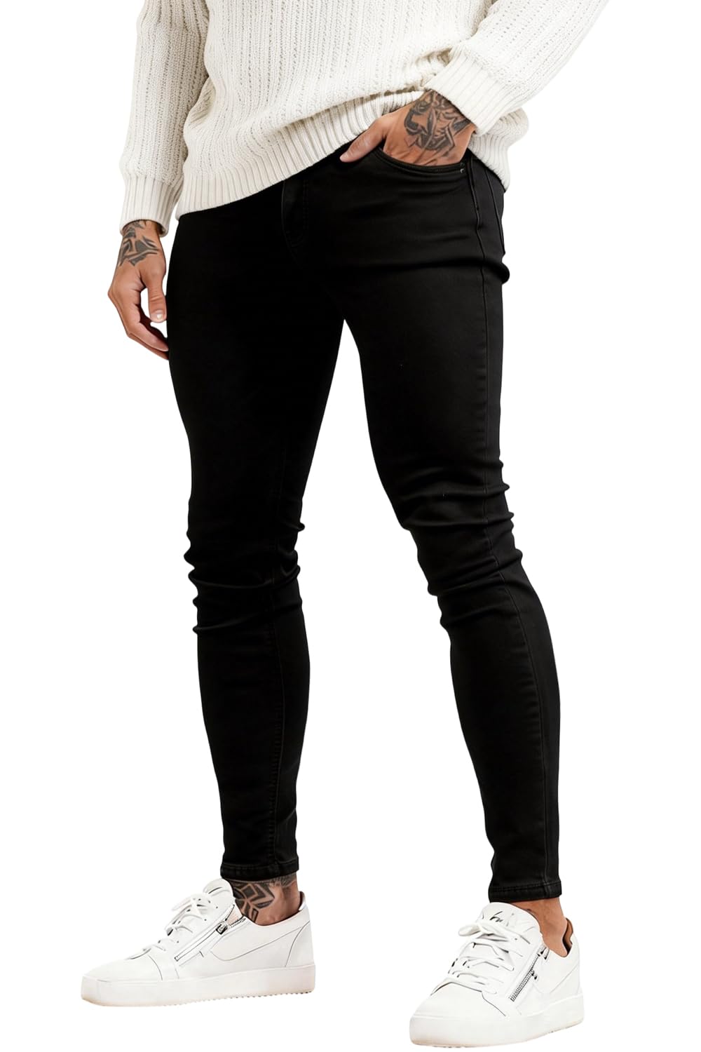 Men's Ripped Jeans Slim Fit Skinny Stretch Jeans Pants