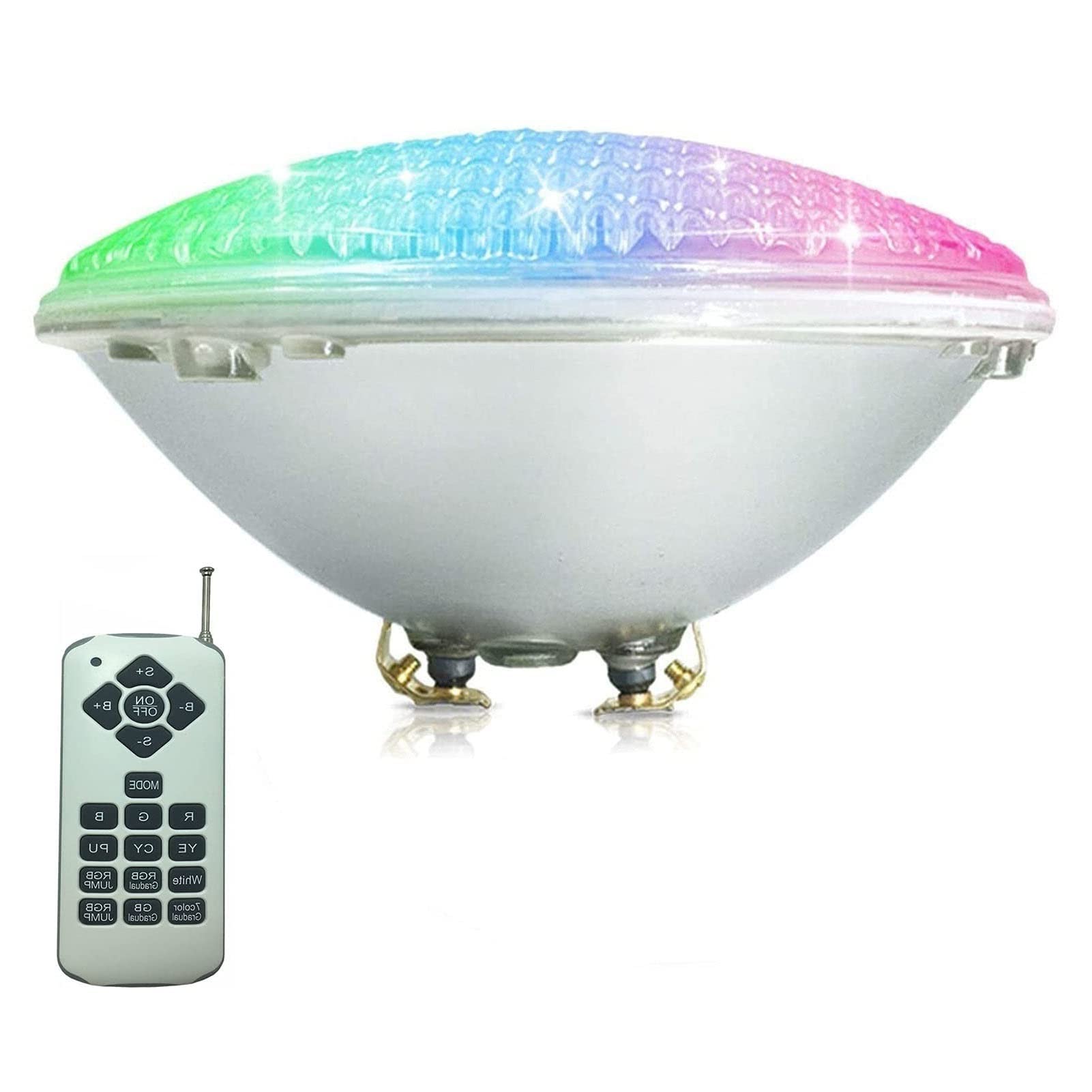 RGBW PAR56 Pool Bulbs - Beam Spot Ligh, Embedded floor lamp, LED Swimming Pool Underwater Light, 12V Waterproof IP68 W/Remote, for Aquarium, Vase, Pool, Hot Tub (Color : 18W Rgbw+remote Control)