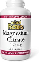 Vista 10 de Natural Factors, Citrato de magnesio 150 mg, fórmula de salud muscular y cardíaca, 180 cápsulas