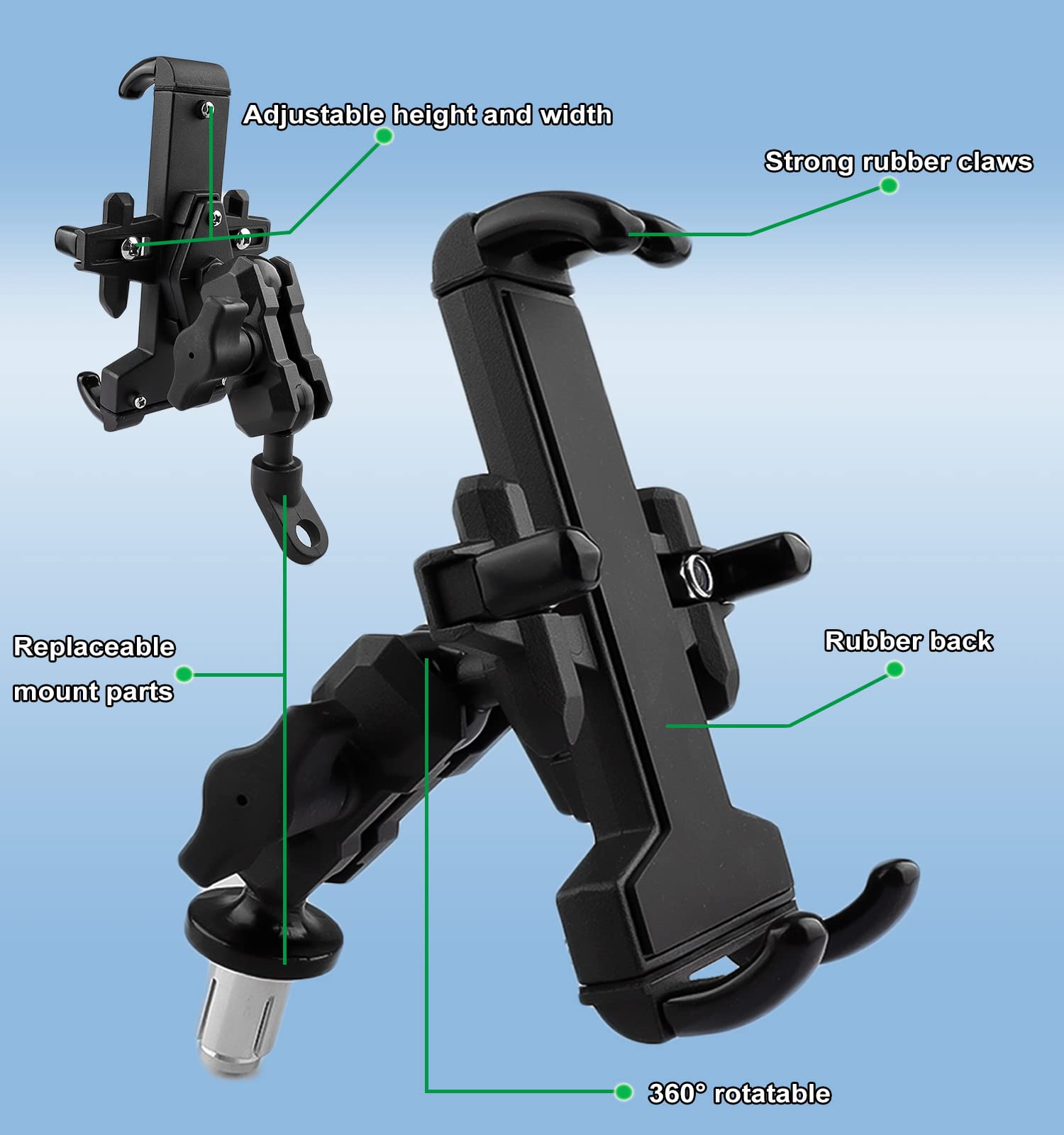 Soporte de teléfono para motocicleta, soporte de teléfono con soporte de navegación GPS compatible con GSX-R 600 750 1000 YZF R1 R6 CBR250R 300R Ninja 250 400 650 S1000RR