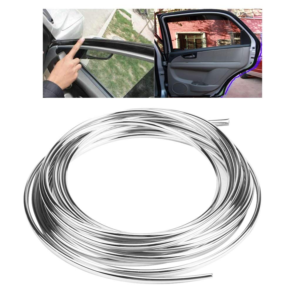 6m/19.7ft Car Door Trim Strip Line, Car Door Edge Modanatura Trim Strip Scratch Guard Protector Cover For Car's Door, Air Conditioner Rim, Grille Rim(D'argento)
