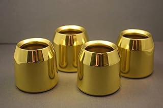 Set of 4 Solid Brass Candle Followers, Toppers for 2