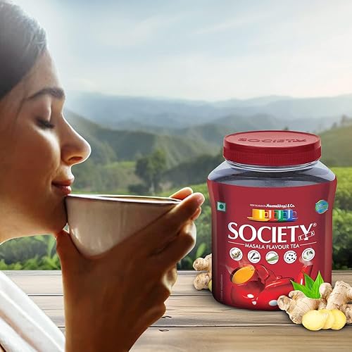 Miniatura 5 de Society Té Masala de 32 onzas, 450 tazas, té negro indio, con jengibre, clavo de olor, citronela, pimienta negra y cardamomo, auténtico chai indio