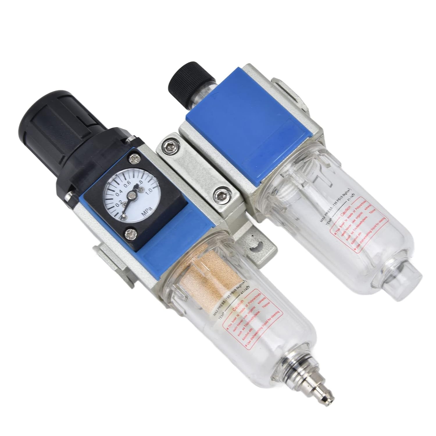 Filter Regulator Unit, Air Filter Pressure Regulator Lubricator Combination Water Oil Separator Trap Compressor Accessories (GFC200-08)