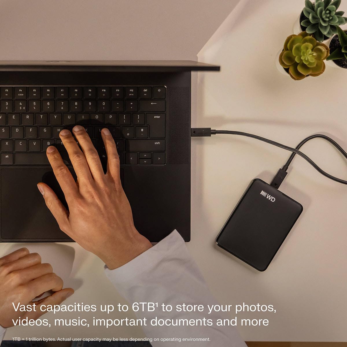 WD 6 to Elements Disque Dur Portable avec connectivité USB-C, Noir Graphite
