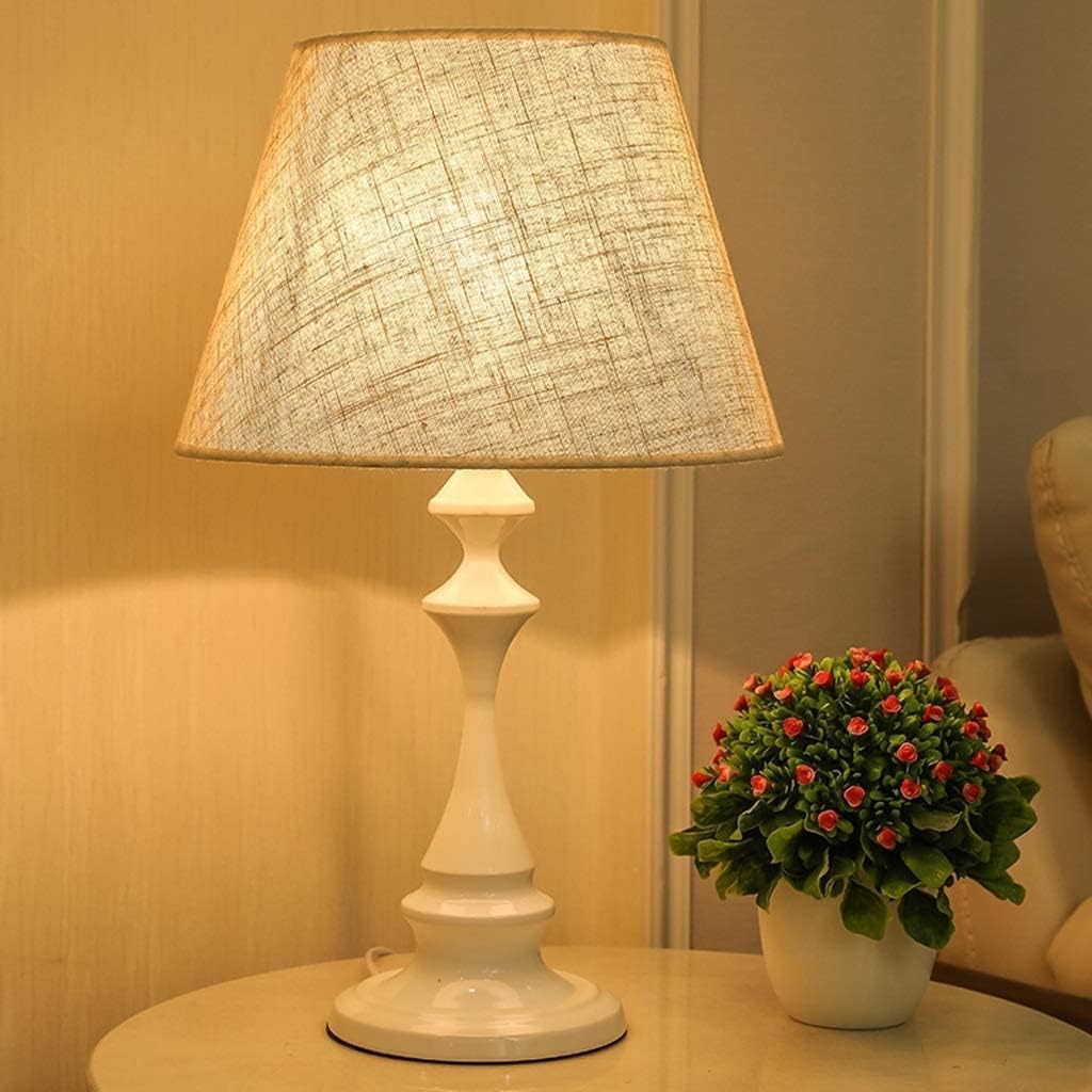 Lampa stołowa Lampy stołowe Lampka stołowa Lampka nocna Metalowa prosta lampka nocna z abażurem z tkaniny Lampa na biurko Lampka na biurko Nowoczesna lampa na stolik nocny Lampa na biurko (kolor: A