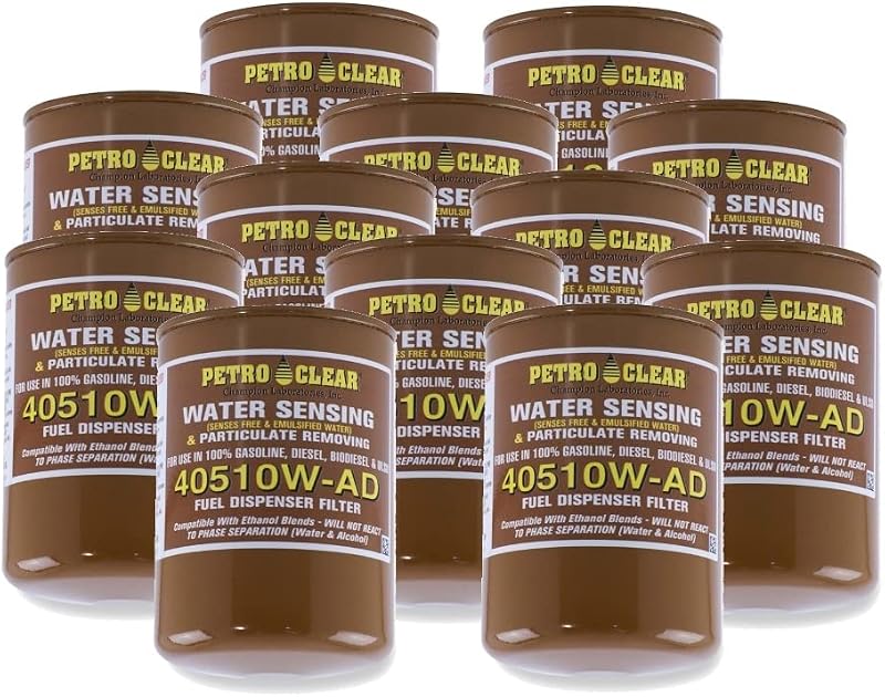 Filtro de combustível spin-on Petro-Clear 40510W-AD 10 mícrons, 25 GPM – Pacote com 12