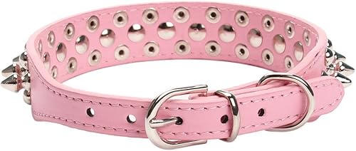 Miniatura 10 de Aolove - Collar ajustable de piel sintética con remaches de clavos para gatos, cachorros y perros.