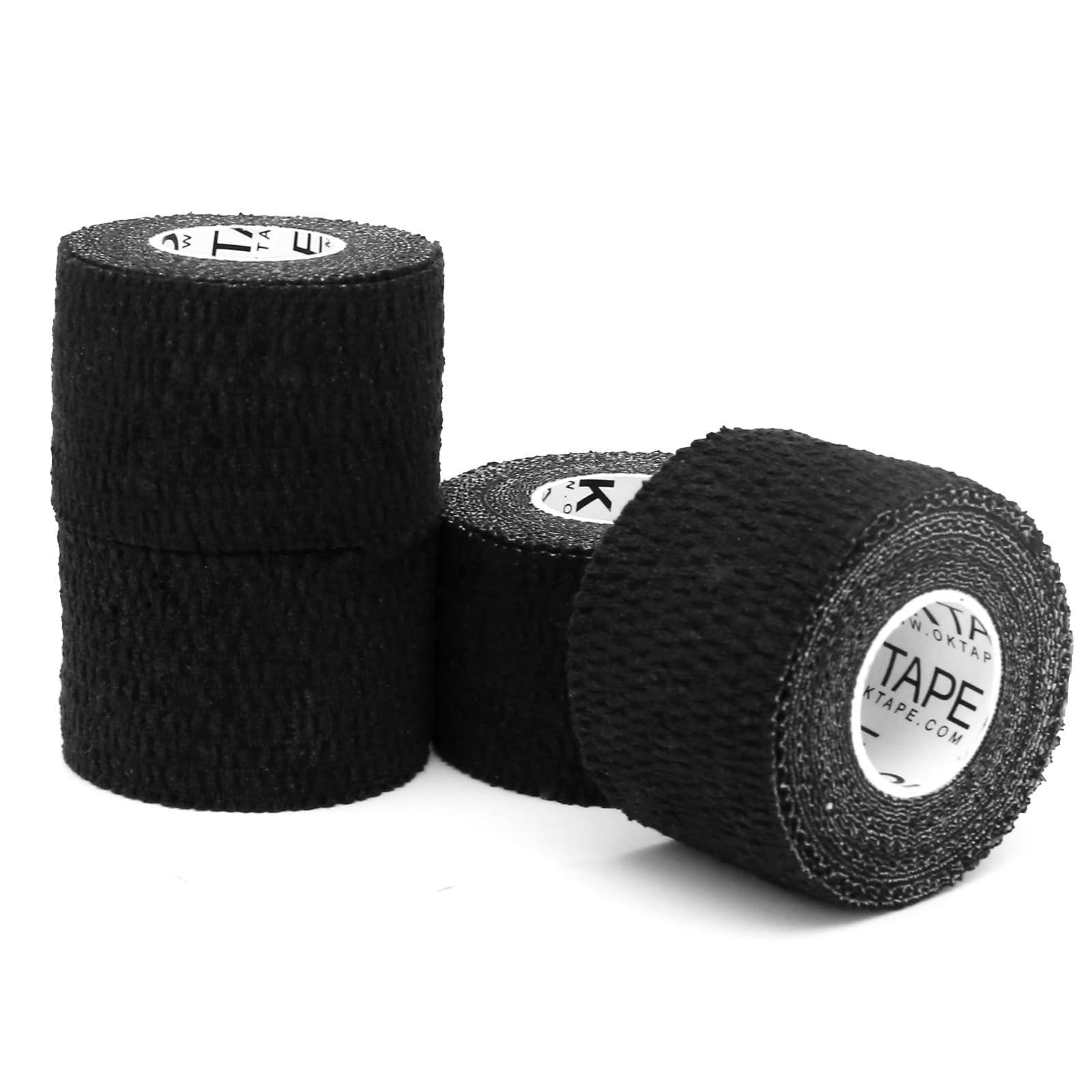 OK TAPE Sports Thumb Tape, 4 Rolls Athletic Tape for Weightlifting and Hook Grip, Stretch Tearable Workouts, Breathable and Durable Adhesive Tape (1.5in x 5yard, Black/White)
