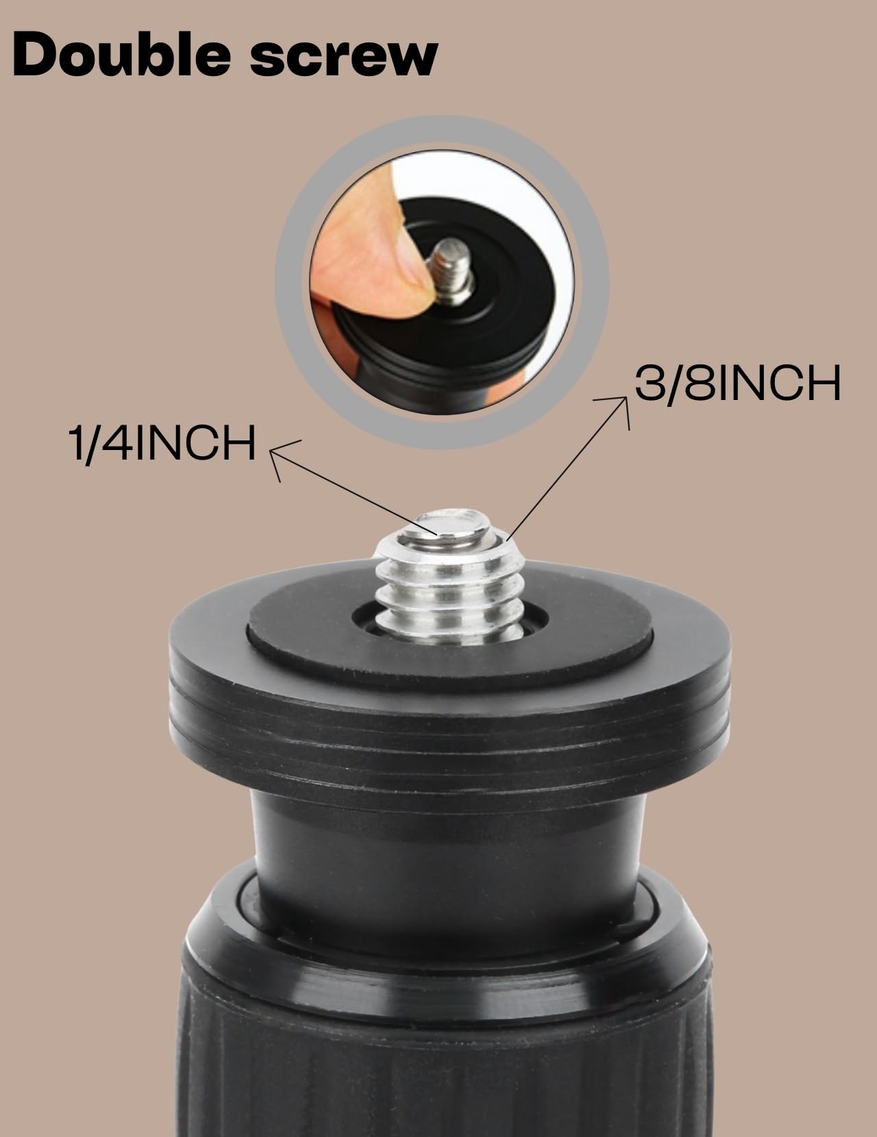 Gimbal-Verlängerungsstange – 2-in-1 Teleskopstange aus Aluminiumlegierung, Verlängerungsrohr 25–41 cm mit 1/4″-3/8″ Schraube für Stativ-Verlängerung, Kamera & Vlog