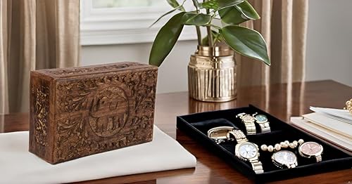 Miniatura 4 de Gran idea de regalo de cumpleaños, caja de joyería decorativa de madera hecha a mano, organizador de joyas, caja de recuerdos, cofre del tesoro,