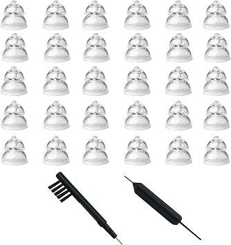 MiniFit Power Domes for Oticon Hearing Aids - 8mm Replacement Domes for Oticon Mini RITE Hearing Aids with Cleaning Brush Tools Kit and Carry Case 8mm