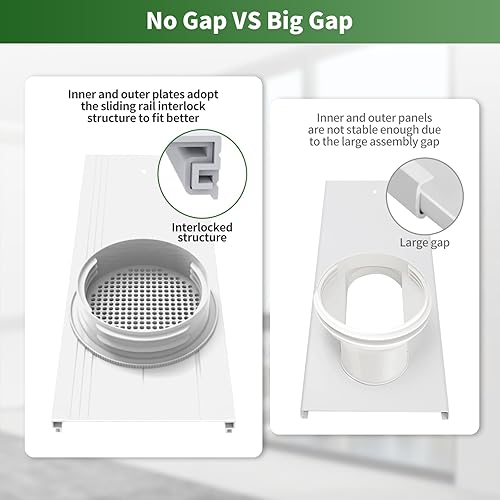 Miniatura 4 de BYOFI Kit de ventilación de aire acondicionado portátil para ventana y puerta corredera con filtro de acoplador 4 en 1, adecuado para manguera de