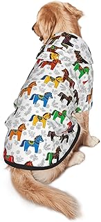 Big Dog Hooded Dala Horses Tee Comfortable Pocket Pullover Costume for Australian Shepherd, Beagle, Sporty Wear