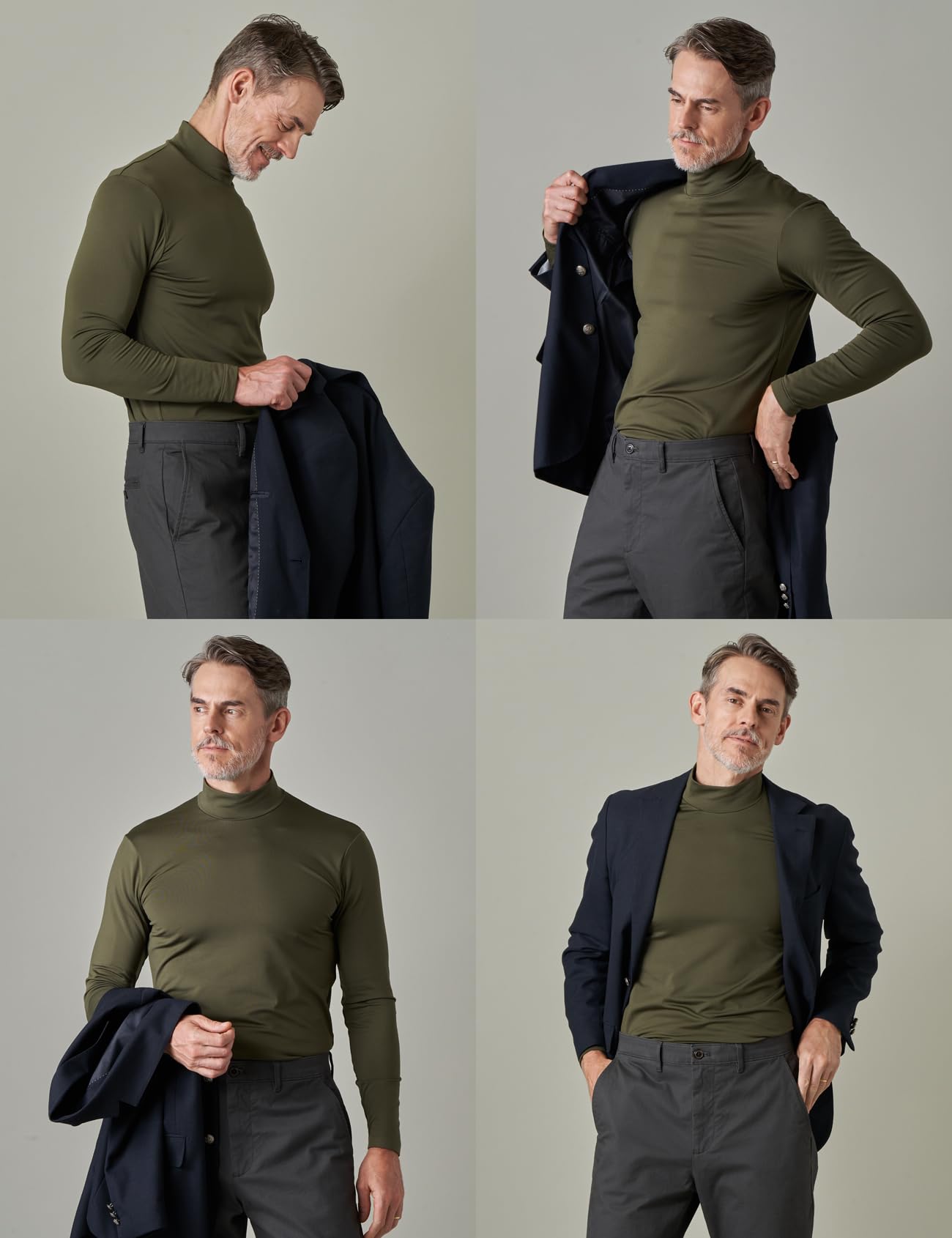 LAPASA Maglia Termica da Uomo con Collo Alto Finto in Micropile - Abbigliamento Termico Traspirante Maniche Lunghe Fodera in Pile Strato Base M102/M123/M132