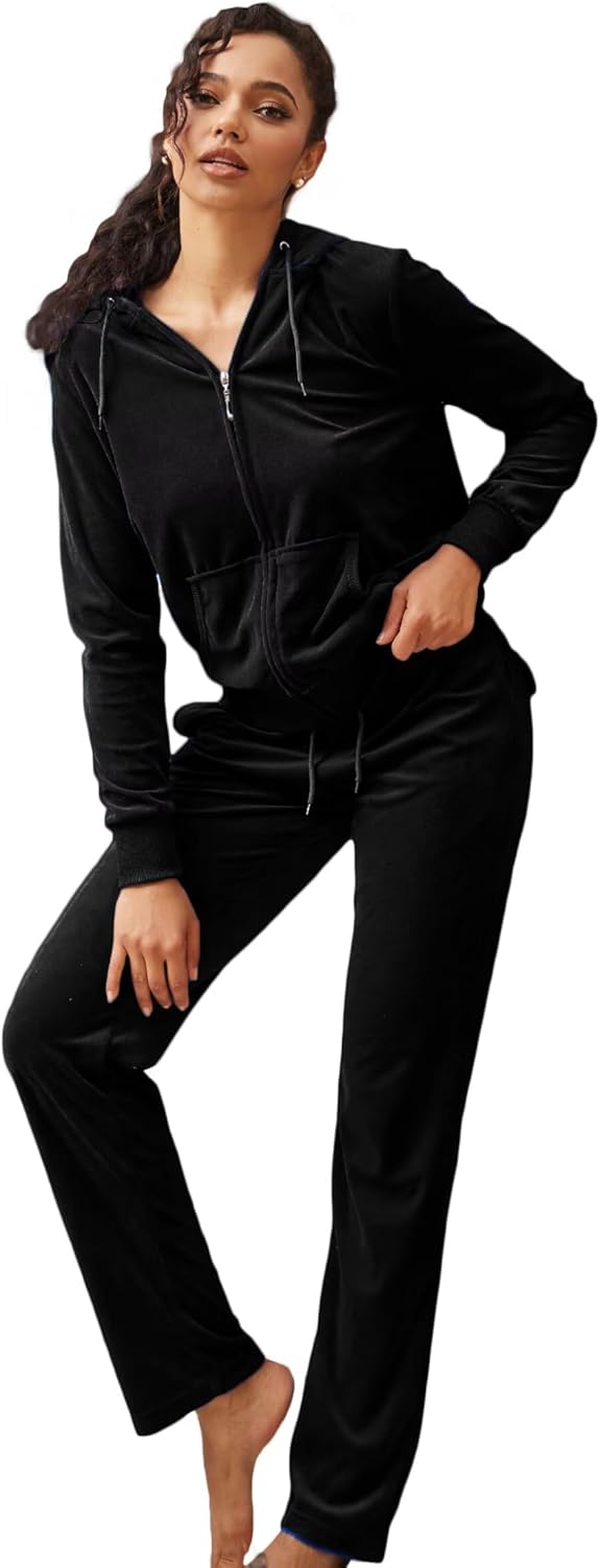 LeeHanTon Track Suits for Women Velour Tracksuit 2 Piece Outfits Set Jogging Sweatsuits Soft Sports Sweat Suit Pants - Image 5