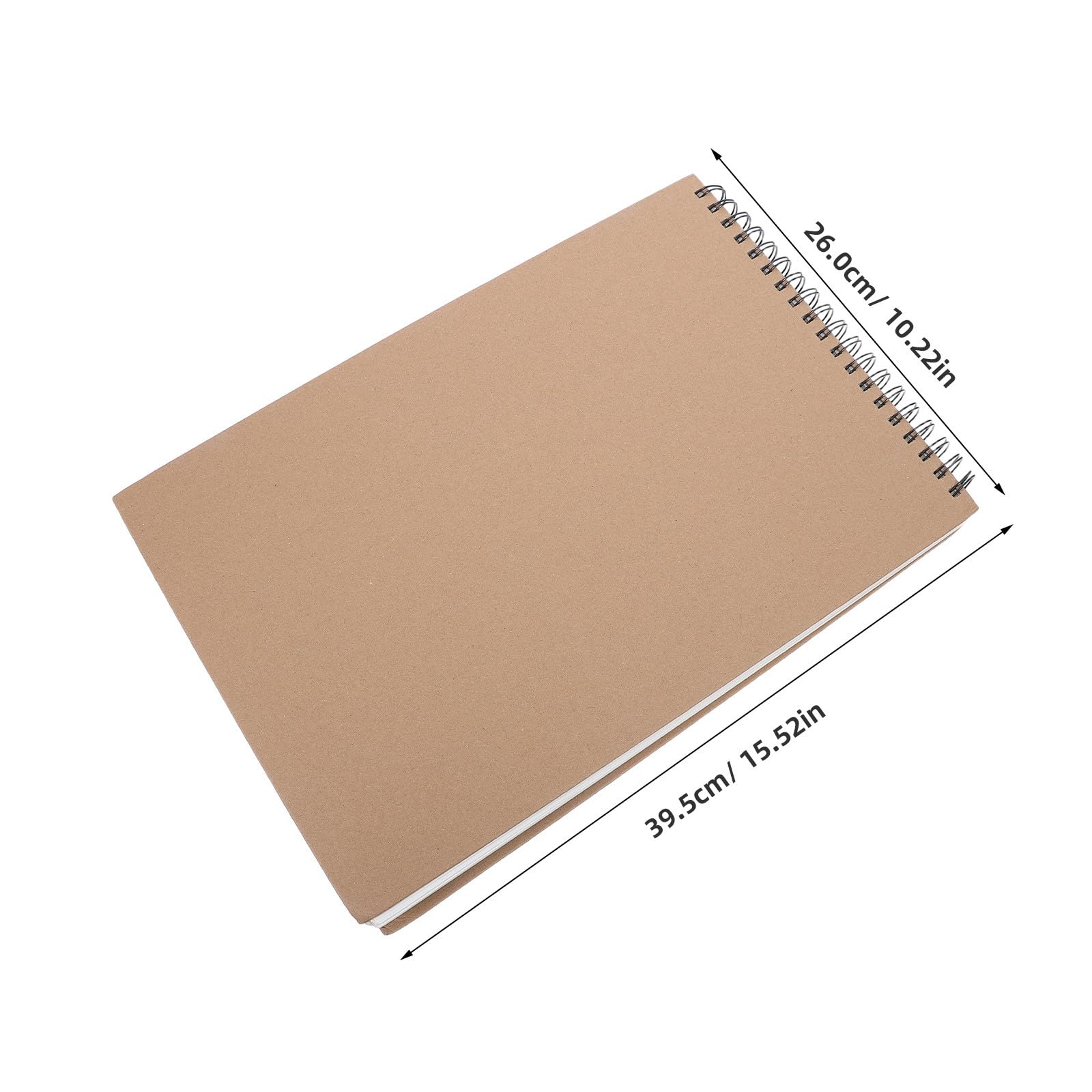 Lurrose Quaderno da disegno a spirale: 40x25,9 cm, copertina rigida, carta bianca non rigata per disegnare, ideale per artisti e studenti, 60 fogli/quaderno