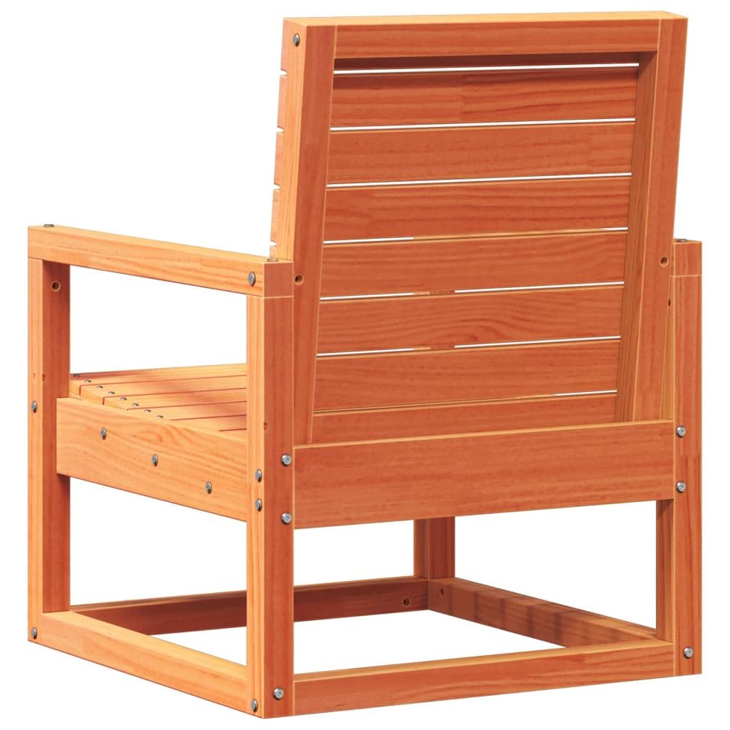 Juego de muebles de jardín de madera maciza de pino, 3 piezas, color marrón cera, para terraza, balcón, jardín, patio, muebles con mesa