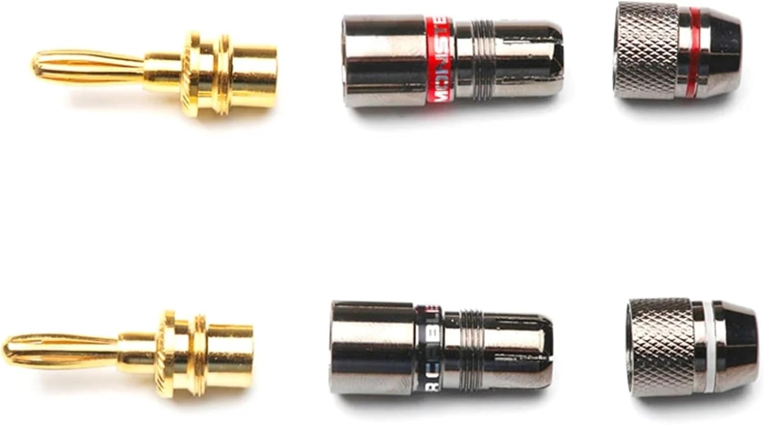 Banana 24K Gold Plated Pure Copper Speaker Adapter Screw Speaker Plugs Audio Connectors(24PCS)