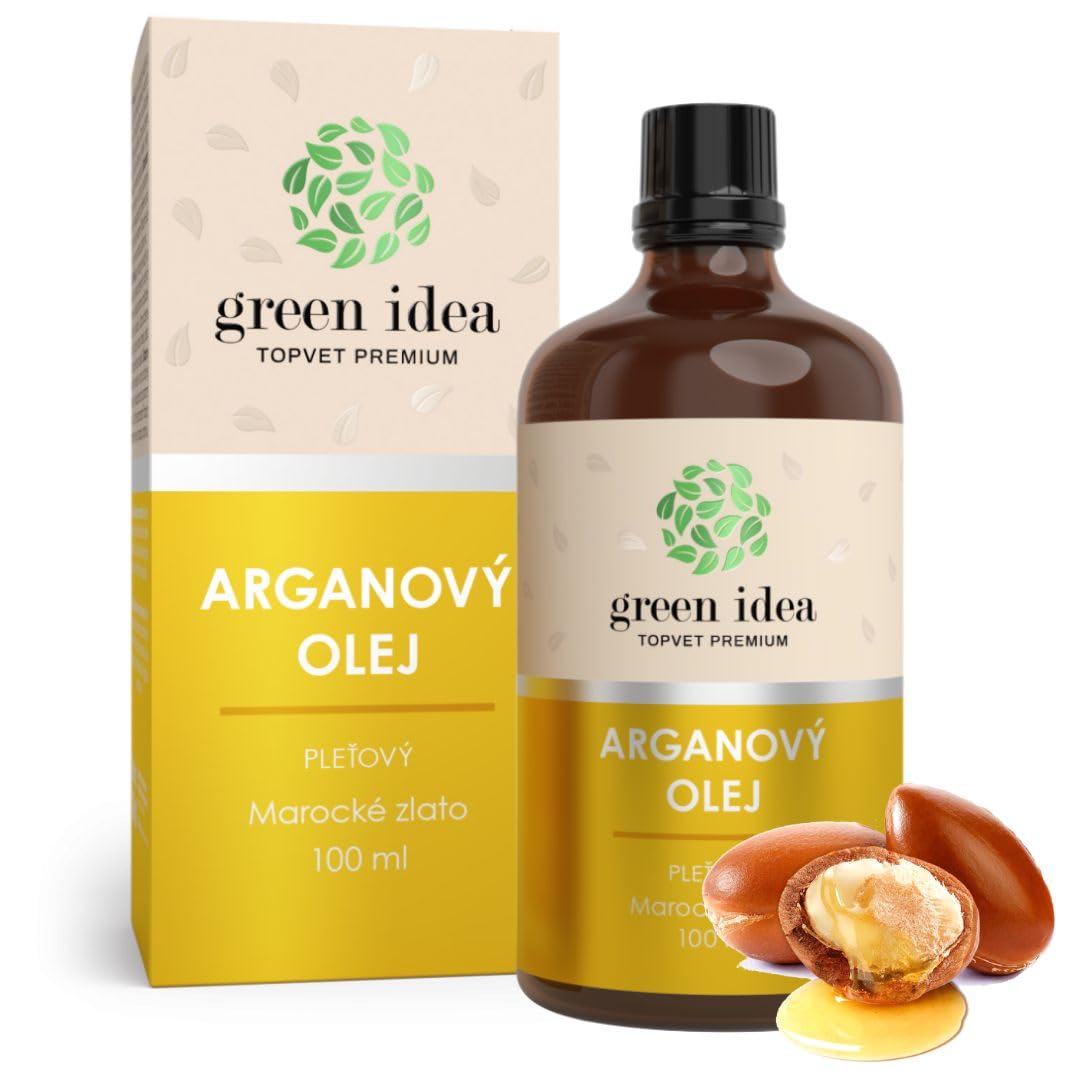 Green idea Olejek arganowy ORGANIC 100 ml | 100% czysty, naturalny i tłoczony na zimno, twarz, ciało, włosy, broda, paznokcie, wegański i wolny od okrucieństwa