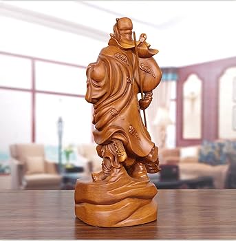 Amazon｜三国志 木彫り関公 関羽 木像 木製フィギュア 関羽像 財神