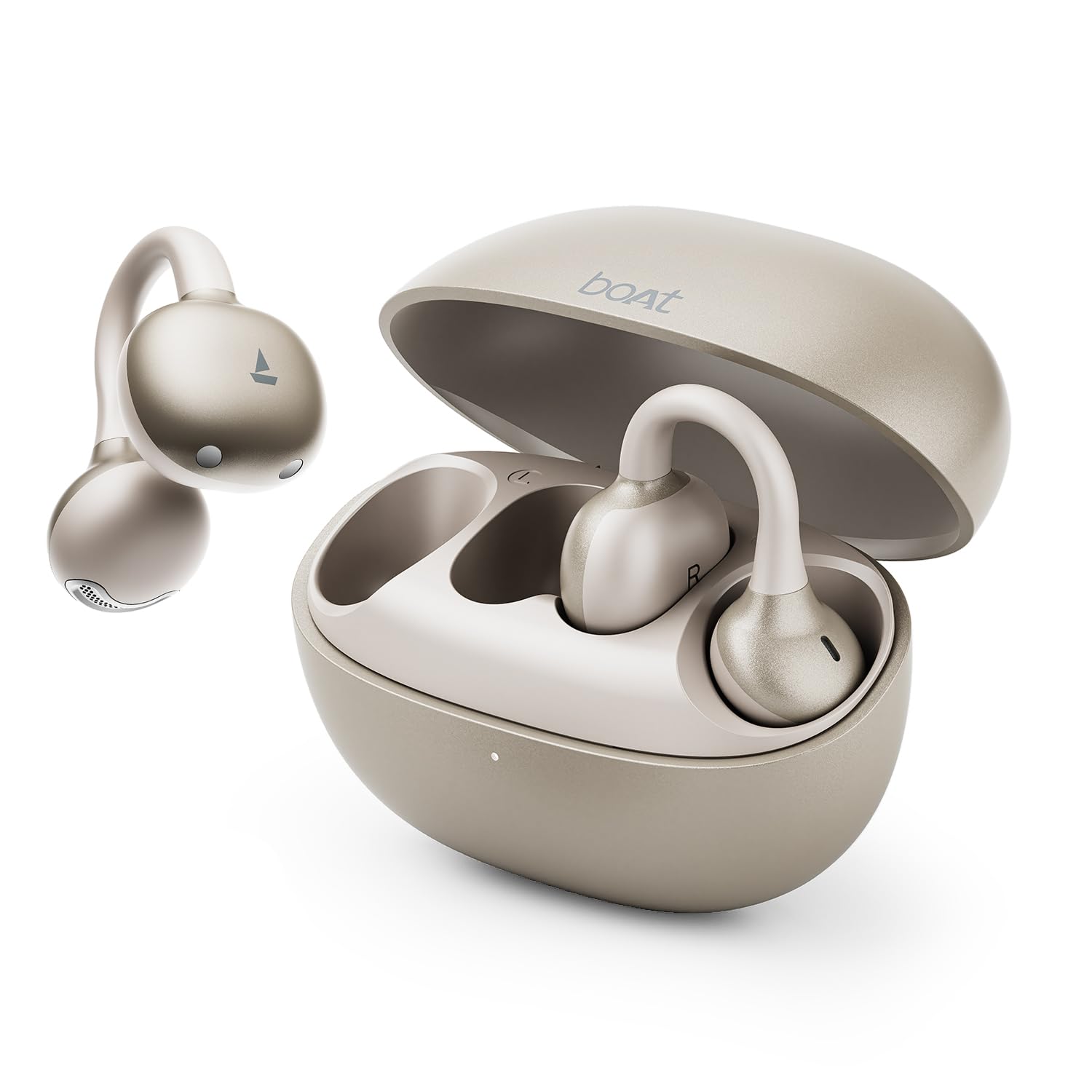 boAt Airdopes ProClip w/Air Conduction Tech, Feather-Light Earbuds, Clip-On Design, All Day Wear Comfort, Up to 52H Battery, 12mm Dynamic Drivers,App Support,BT v6.0, OWS Earbuds with mic(Satin White)-image-44