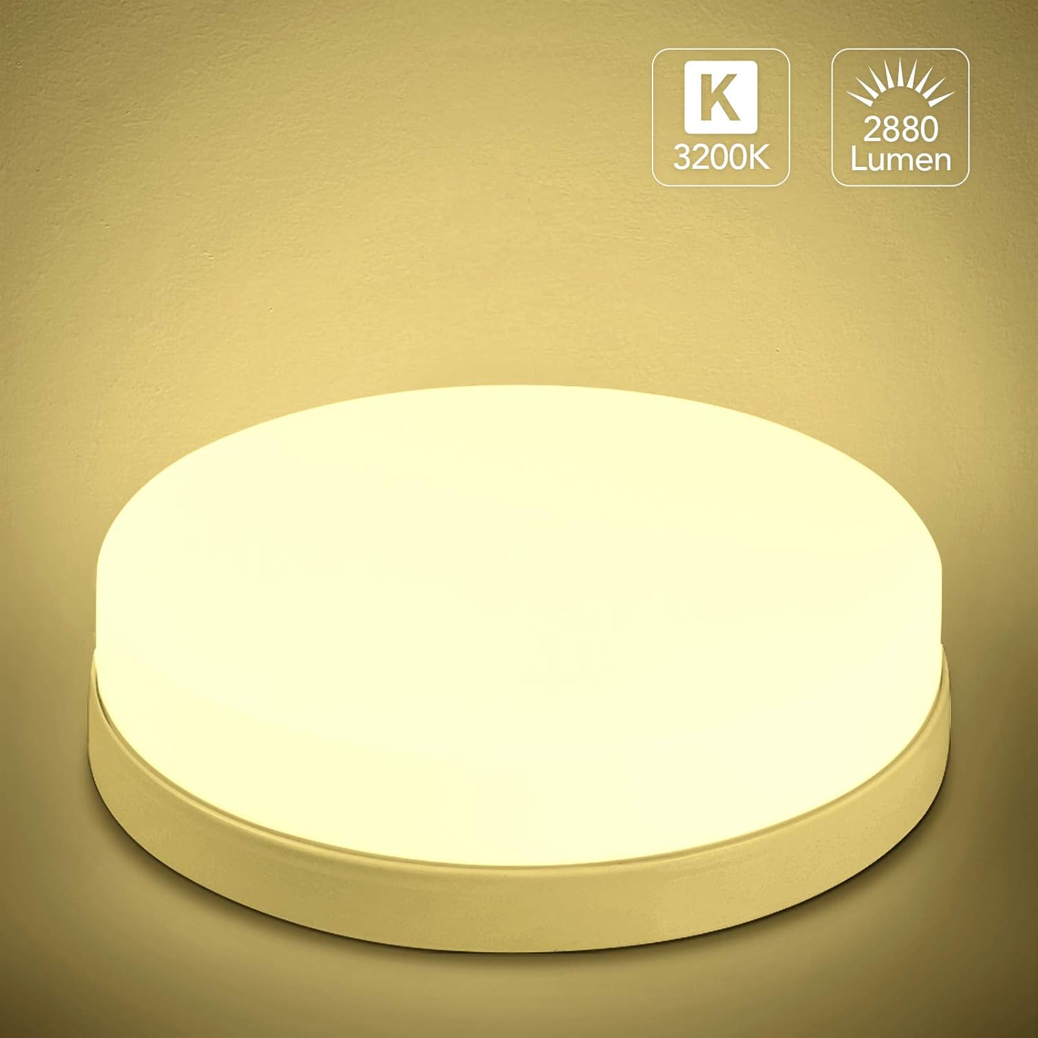 LED Ceiling Light,36W Bathroom Light,3200K Surface Mounted Round