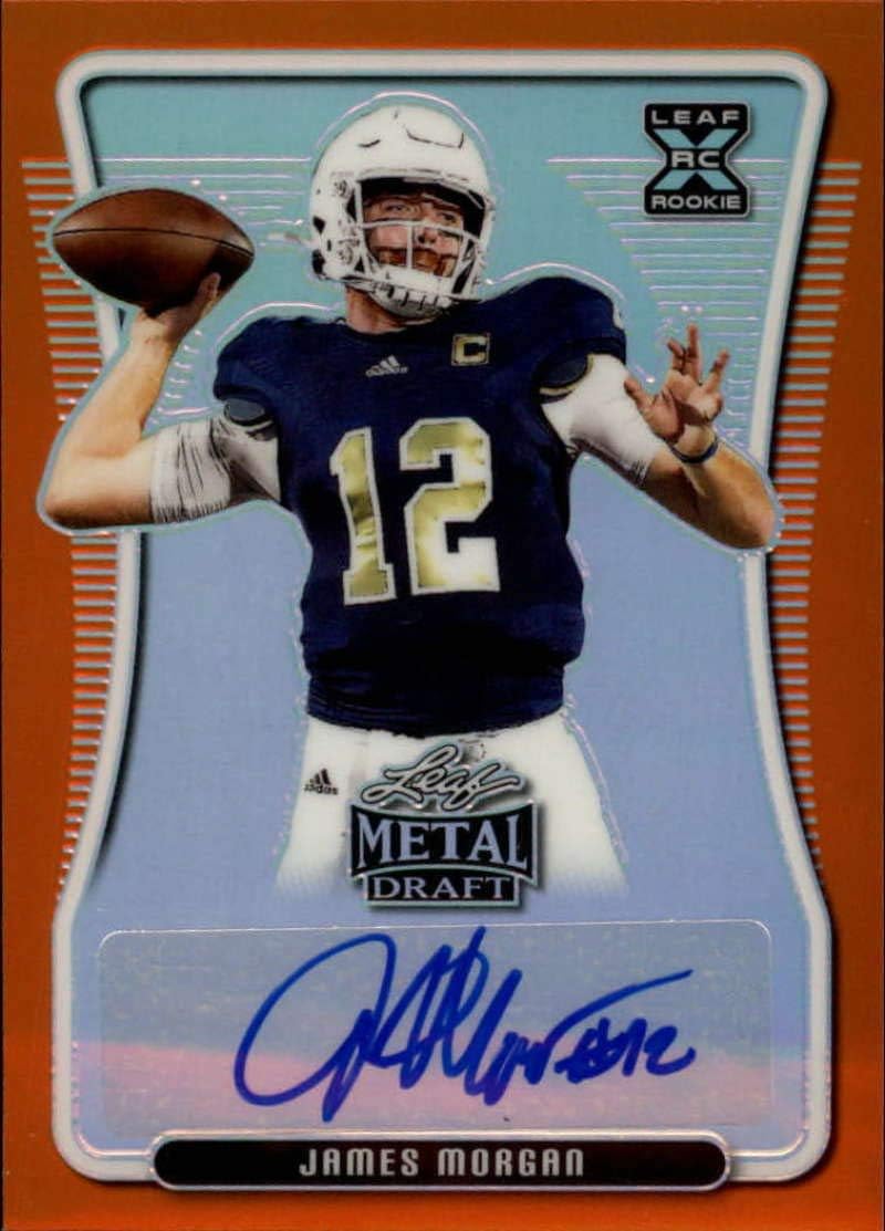 2020 Leaf Metal Draft Autograph Rainbow Prismatic Orange Football S7#BA-JM1 James Morgan Auto Florida International Official Player Licensed Rookie Card