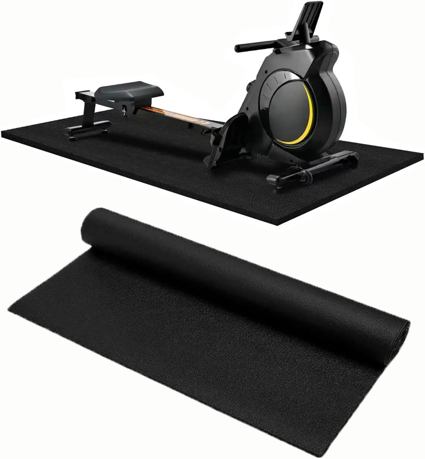Treadmill Rowing Machine Mat 84 x 36, 1/4″ Thick Treadmill Mat for Carpet Floors Protect, Non-Slip Mat for Under Yosuda Rowing Machine on Carpet, Noise Reduction, Stationary, Exercise Equipment Mat