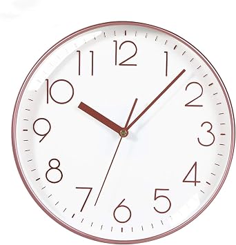 Wall Clock Modern Wall Clock Simple Living Room Wall Clock Battery-Powered Kitchen Bedroom Decoration Large Digital Wall Clock Black and White Gold Quartz ClockB,Small