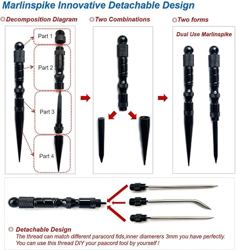 Miniatura 3 de KOKKOYA Kit de plantilla de cuerda de paracaídas 2 en 1, kit de fabricación de pulseras de longitud ajustable, tejido de metal, herramientas de