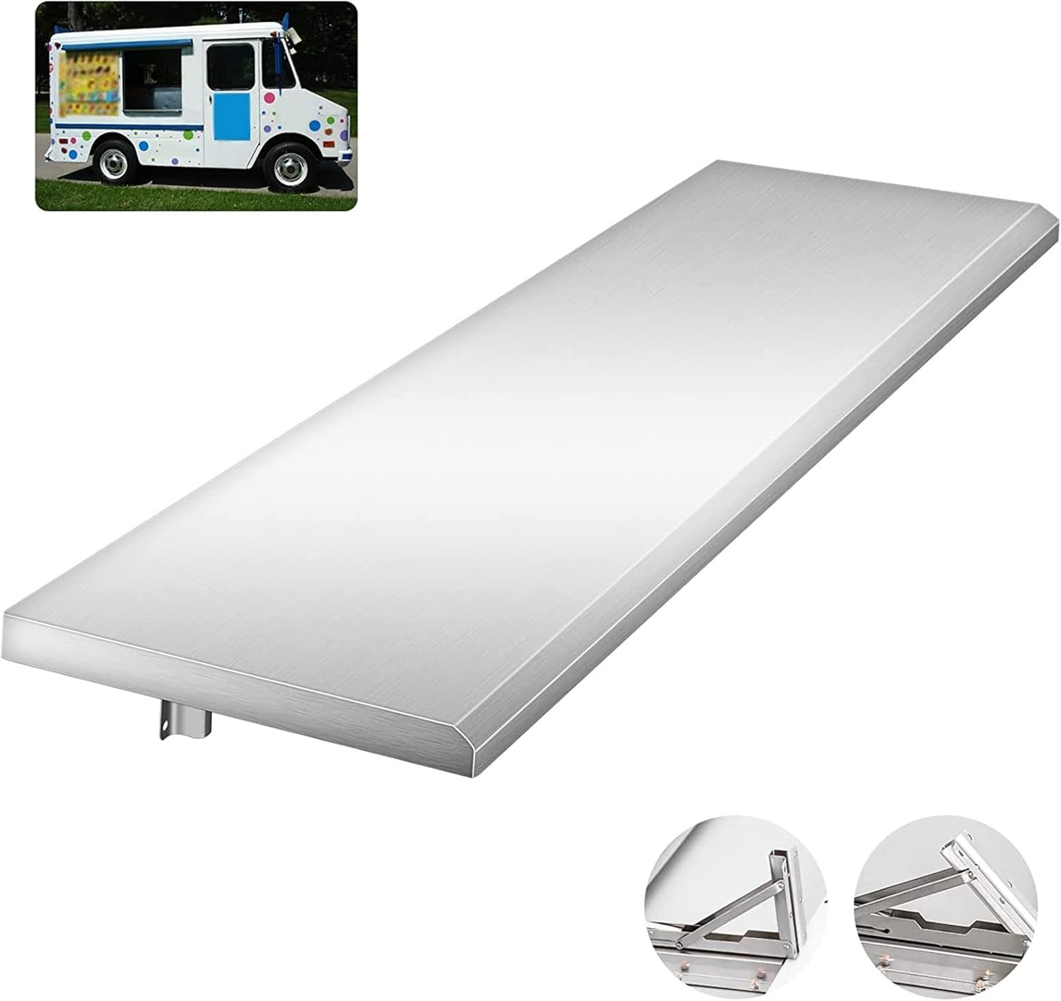 ZZZZS Concession Shelf 48" Stainless Steel Drop Down