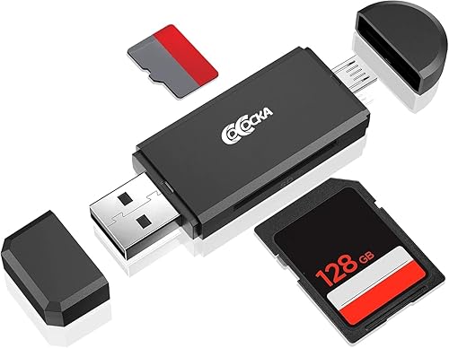 Adaptador Micro USB OTG a USB 2.0; SD/lector de tarjeta micro SD con conector USB macho & Micro USB macho estándar para Smartphones/Tablets con USB