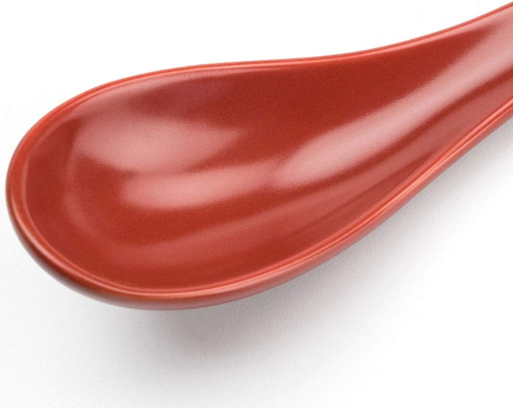 Tablespoons Spoon Set Household Wedding Festive Soup Spoon Ceramic Spoon 2 Pieces Red Serving Spoon